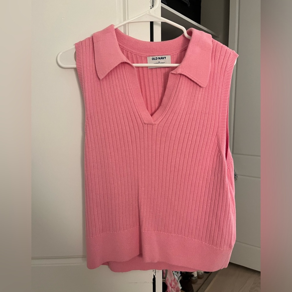 Old navy pink knit collar top/vest sleeveless